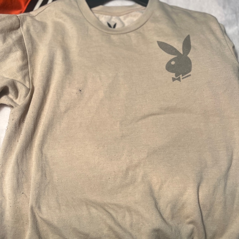 Cream play boy graphic sweatshirt/pull over
